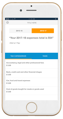 JustTap - iOS Application Expense List Screen